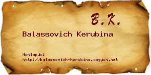 Balassovich Kerubina névjegykártya